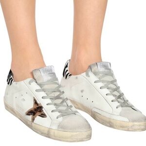 Golden goose white leopard superstar sneakers SZ36